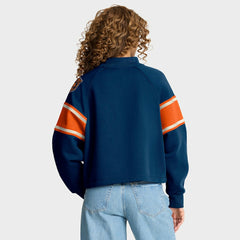 Chicago Bears Fanatics Oversized Hometown Toss Sweep Mock Neck Pullover