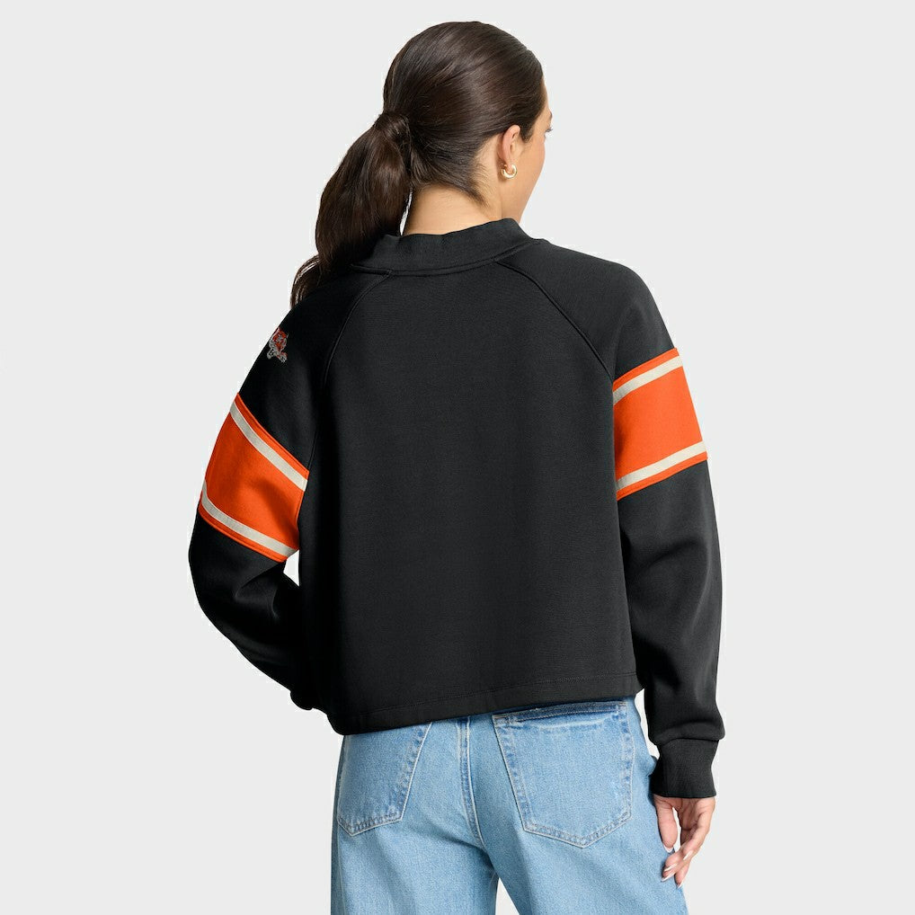 Cincinnati Bengals Fanatics Oversized Hometown Toss Sweep Mock Neck Pullover