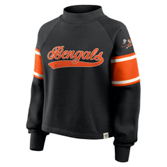 Cincinnati Bengals Fanatics Oversized Hometown Toss Sweep Mock Neck Pullover