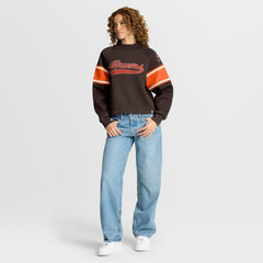 Cleveland Browns Fanatics Oversized Hometown Toss Sweep Mock Neck Pullover