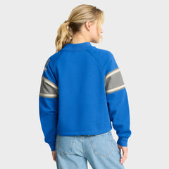 Detroit Lions Fanatics Oversized Hometown Toss Sweep Mock Neck Pullover