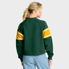 Green Bay Packers Fanatics Oversized Hometown Toss Sweep Mock Neck Pullover