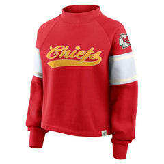 Kansas City Chiefs Fanatics Oversized Hometown Toss Sweep Mock Neck Pullover