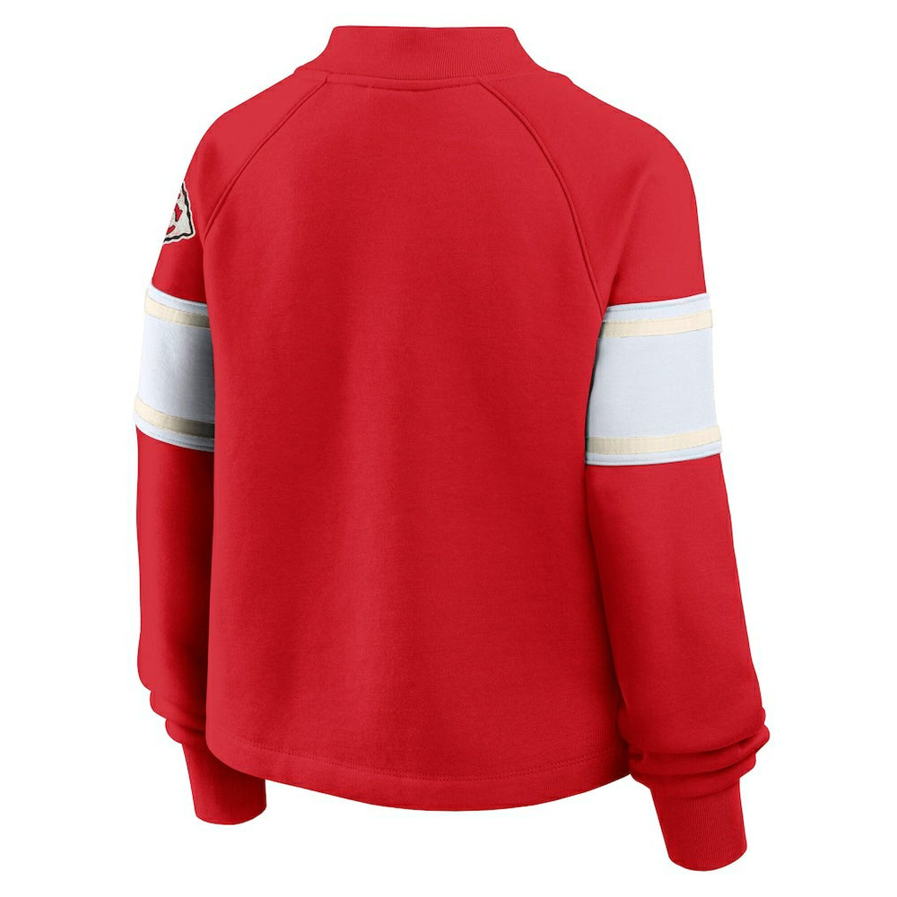 Kansas City Chiefs Fanatics Oversized Hometown Toss Sweep Mock Neck Pullover