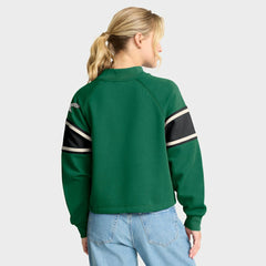 Philadelphia Eagles Fanatics Oversized Hometown Toss Sweep Mock Neck Pullover