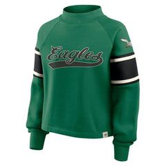 Philadelphia Eagles Fanatics Oversized Hometown Toss Sweep Mock Neck Pullover