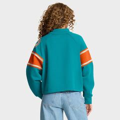 Miami Dolphins Fanatics Oversized Hometown Toss Sweep Mock Neck Pullover