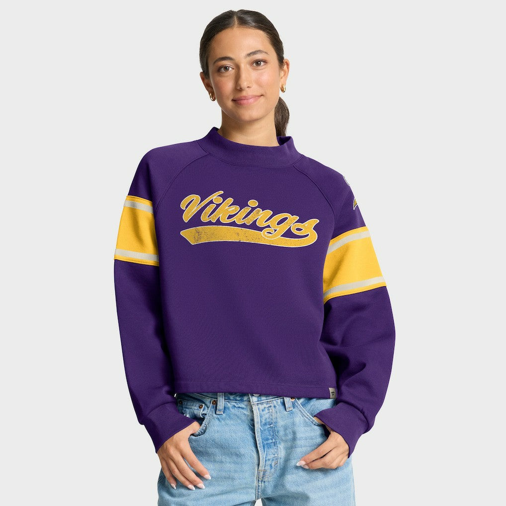 Minnesota Vikings Fanatics Oversized Hometown Toss Sweep Mock Neck Pullover