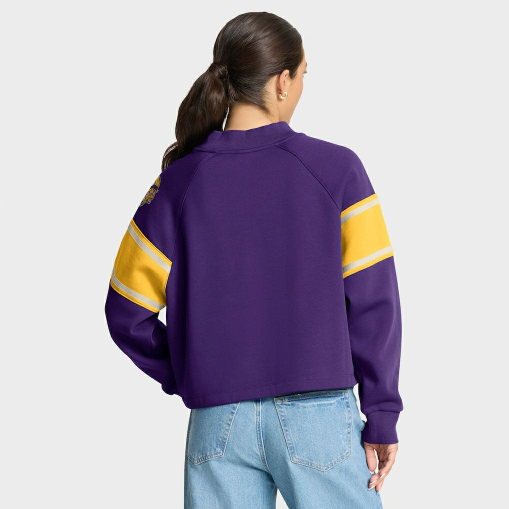 Minnesota Vikings Fanatics Oversized Hometown Toss Sweep Mock Neck Pullover