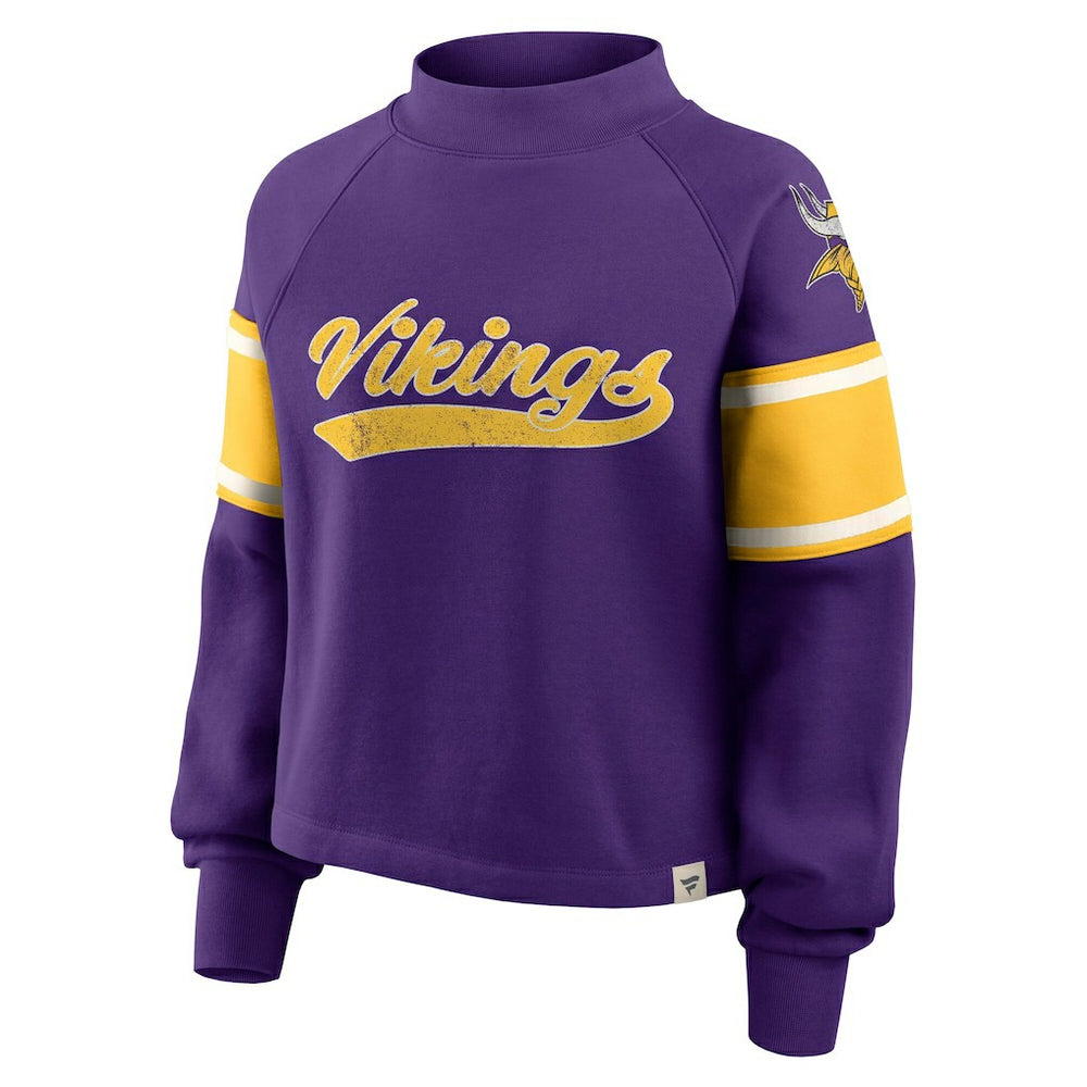 Minnesota Vikings Fanatics Oversized Hometown Toss Sweep Mock Neck Pullover