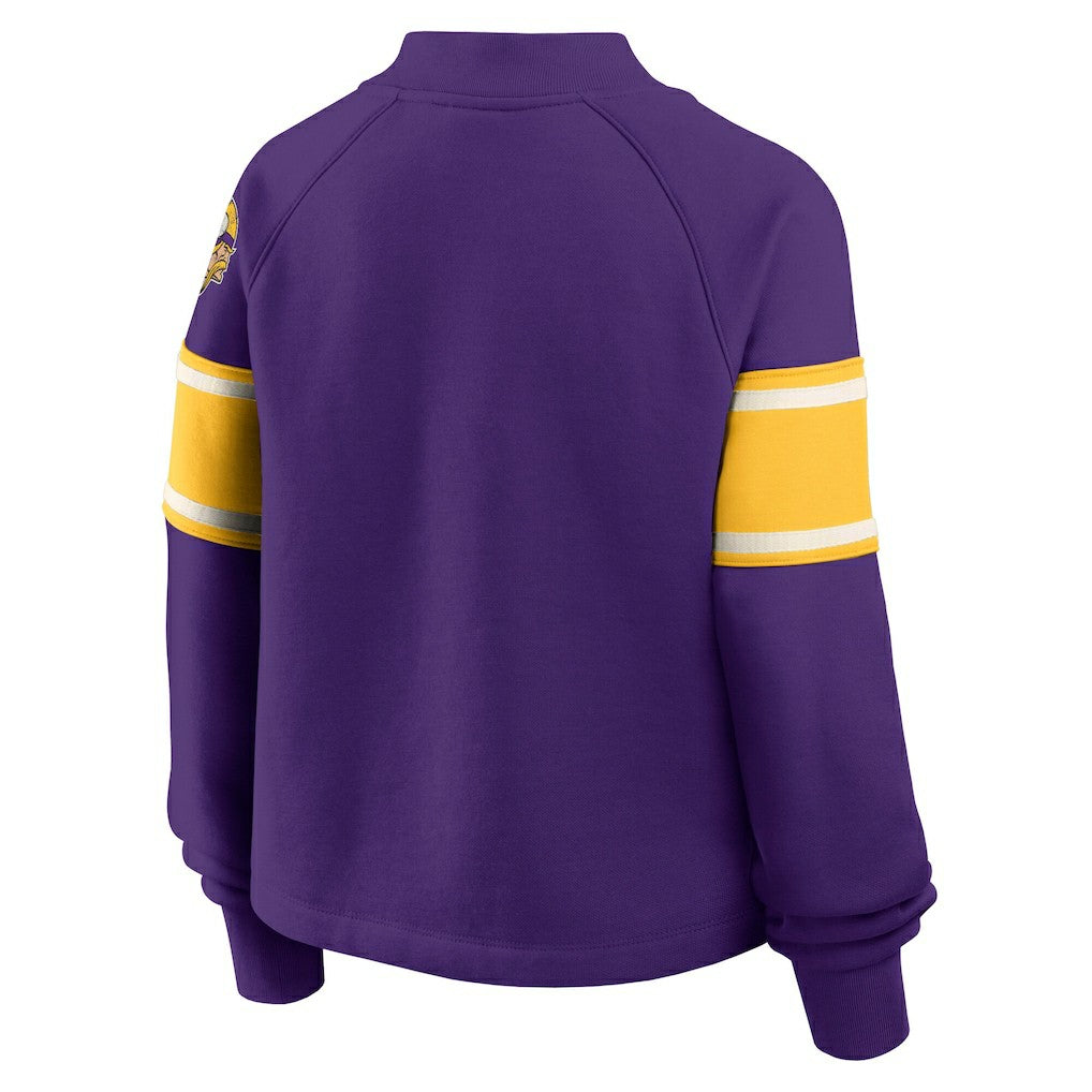 Minnesota Vikings Fanatics Oversized Hometown Toss Sweep Mock Neck Pullover