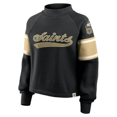 New Orleans Saints Fanatics Oversized Hometown Toss Sweep Mock Neck Pullover