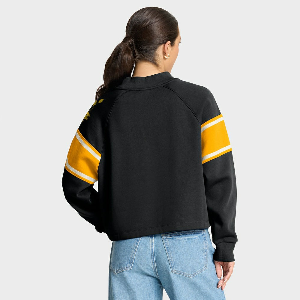 Pittsburgh Steelers Fanatics Oversized Hometown Toss Sweep Mock Neck Pullover