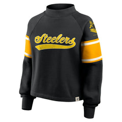 Pittsburgh Steelers Fanatics Oversized Hometown Toss Sweep Mock Neck Pullover