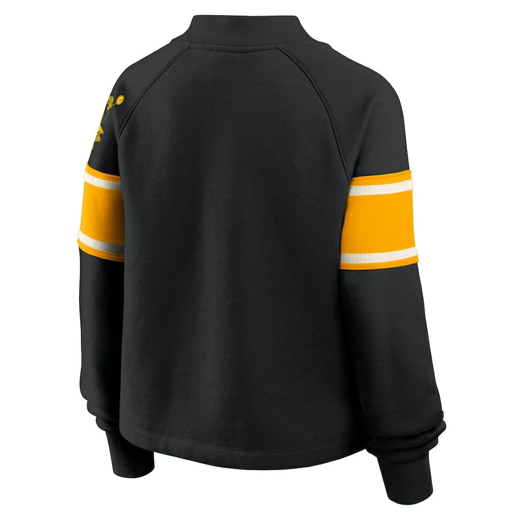 Pittsburgh Steelers Fanatics Oversized Hometown Toss Sweep Mock Neck Pullover