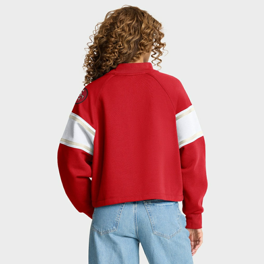 San Francisco 49ers Fanatics Oversized Hometown Toss Sweep Mock Neck Pullover
