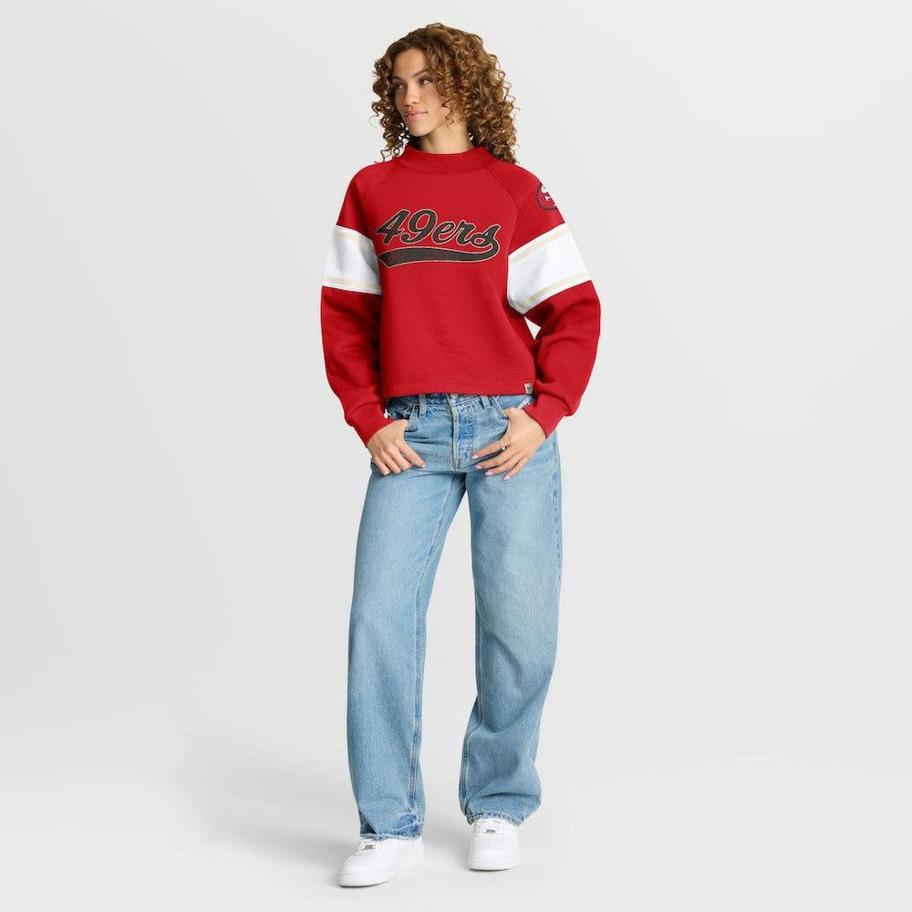 San Francisco 49ers Fanatics Oversized Hometown Toss Sweep Mock Neck Pullover