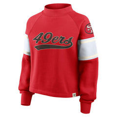 San Francisco 49ers Fanatics Oversized Hometown Toss Sweep Mock Neck Pullover
