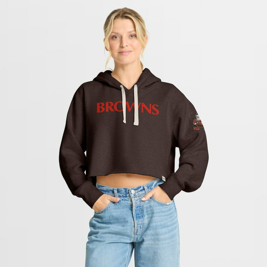 Cleveland Browns Fanatics Women's Oversized Hometown Heritage Cropped Hoodie