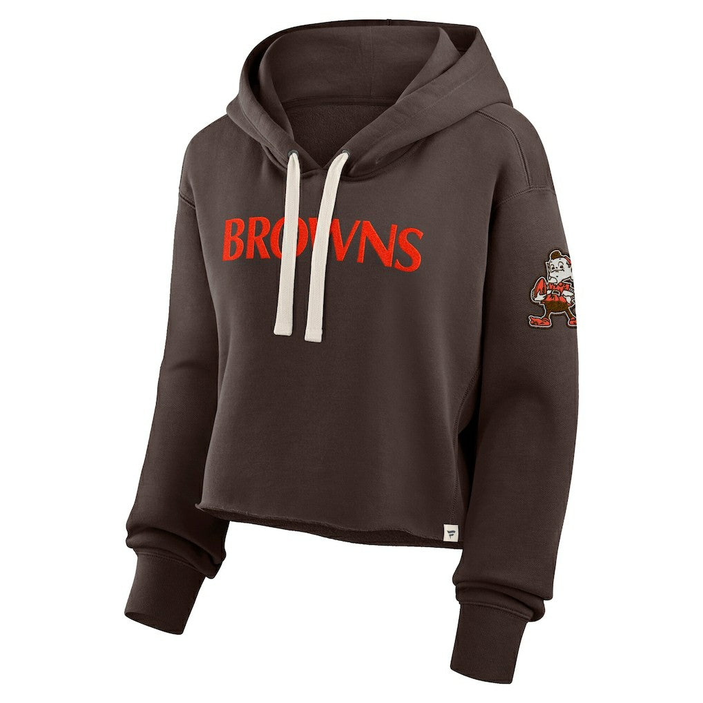 Cleveland Browns Fanatics Women's Oversized Hometown Heritage Cropped Hoodie