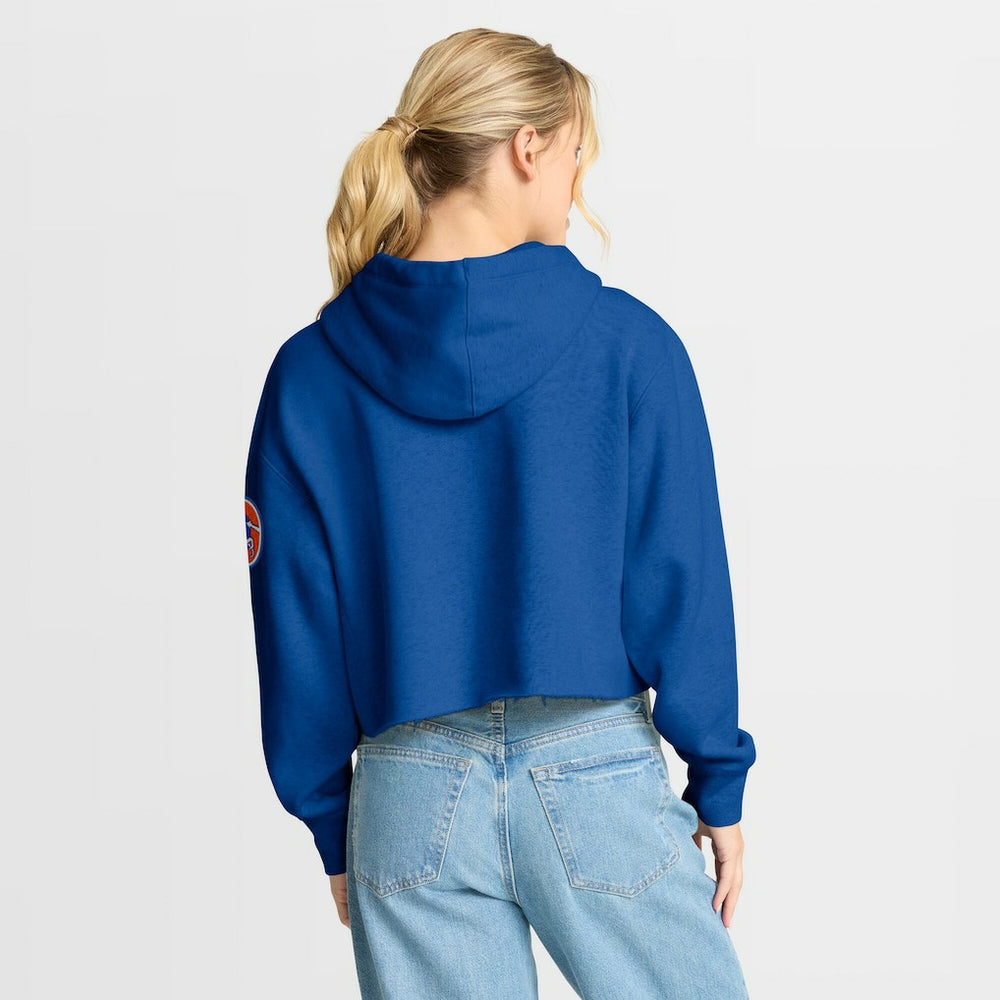 Denver Broncos Fanatics Women's Oversized Hometown Heritage Cropped Hoodie