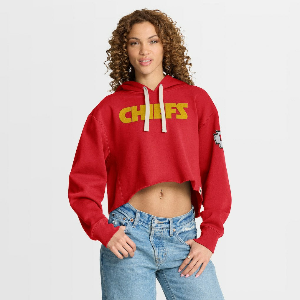 Kansas City Chiefs Fanatics Women's Oversized Hometown Heritage Cropped Hoodie