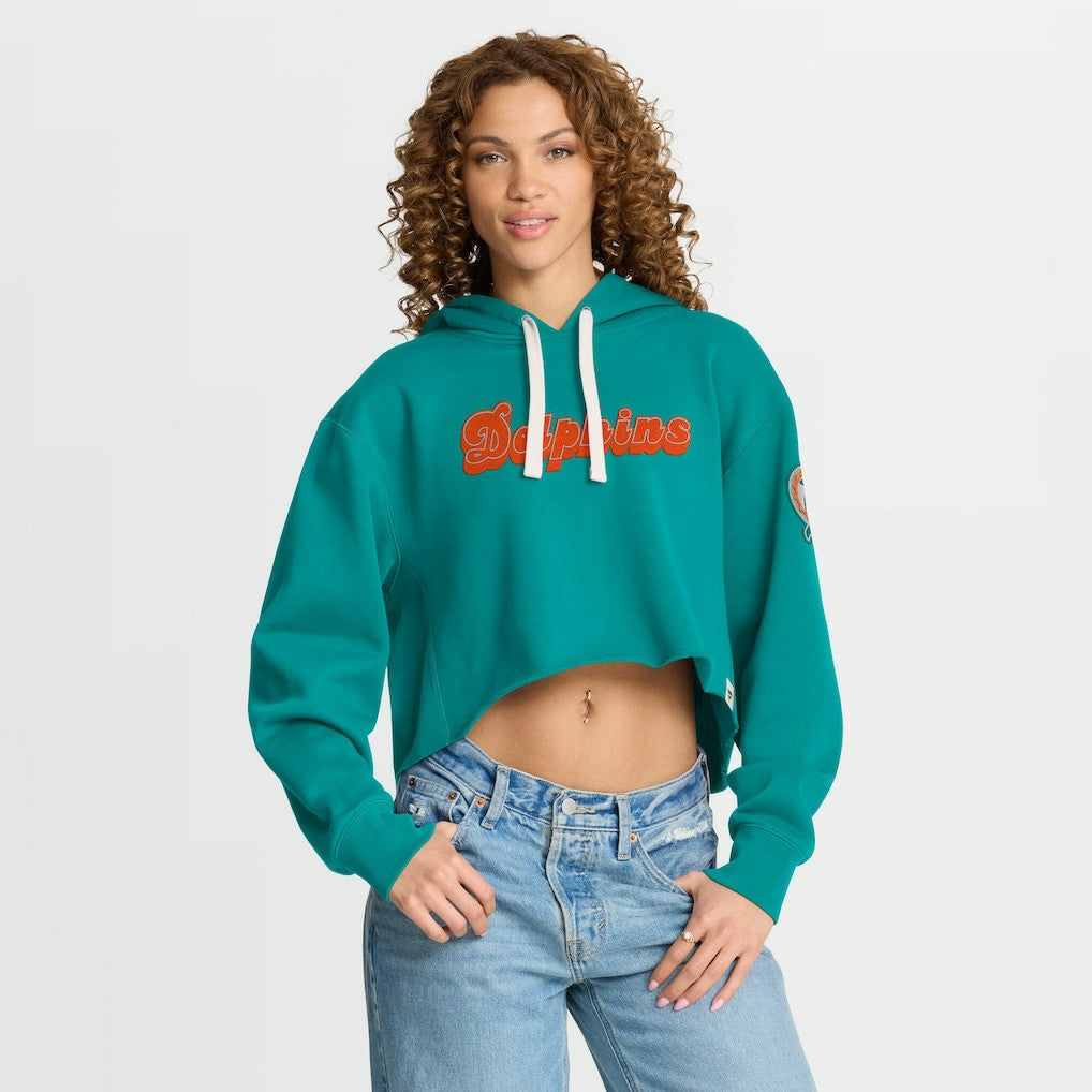 Miami Dolphins Fanatics Women's Oversized Hometown Heritage Cropped Hoodie