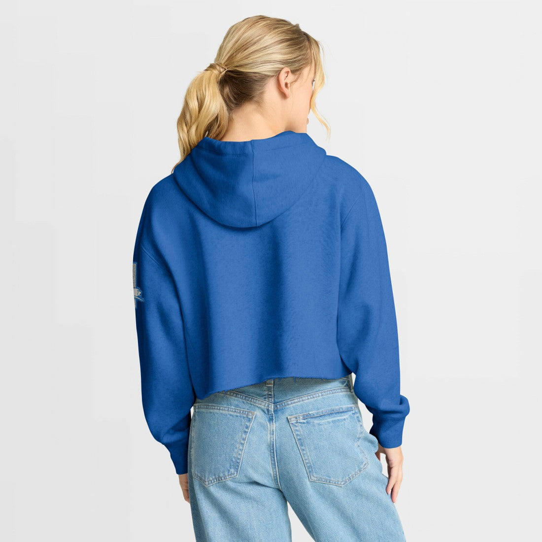 Detroit Lions Fanatics Women's Oversized Hometown Heritage Cropped Hoodie
