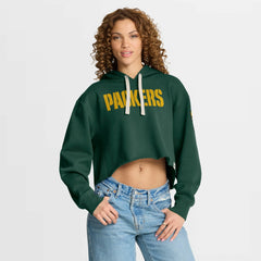 Green Bay Packers Fanatics Women's Oversized Hometown Heritage Cropped Hoodie