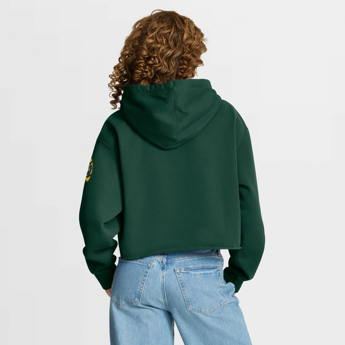 Green Bay Packers Fanatics Women's Oversized Hometown Heritage Cropped Hoodie