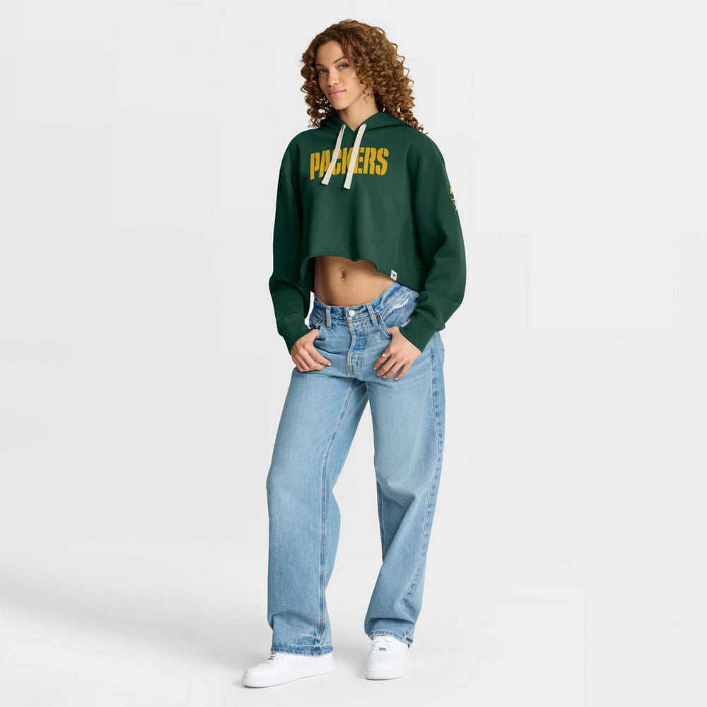Green Bay Packers Fanatics Women's Oversized Hometown Heritage Cropped Hoodie