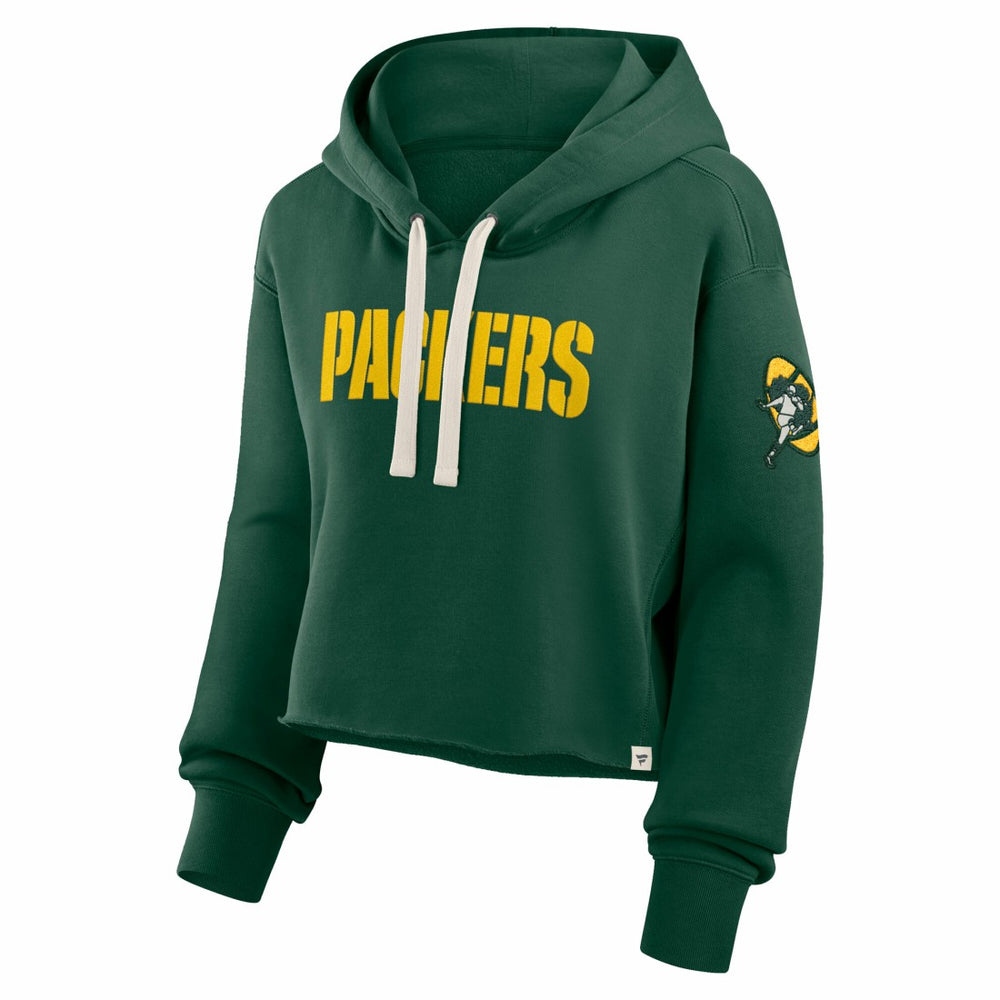 Green Bay Packers Fanatics Women's Oversized Hometown Heritage Cropped Hoodie