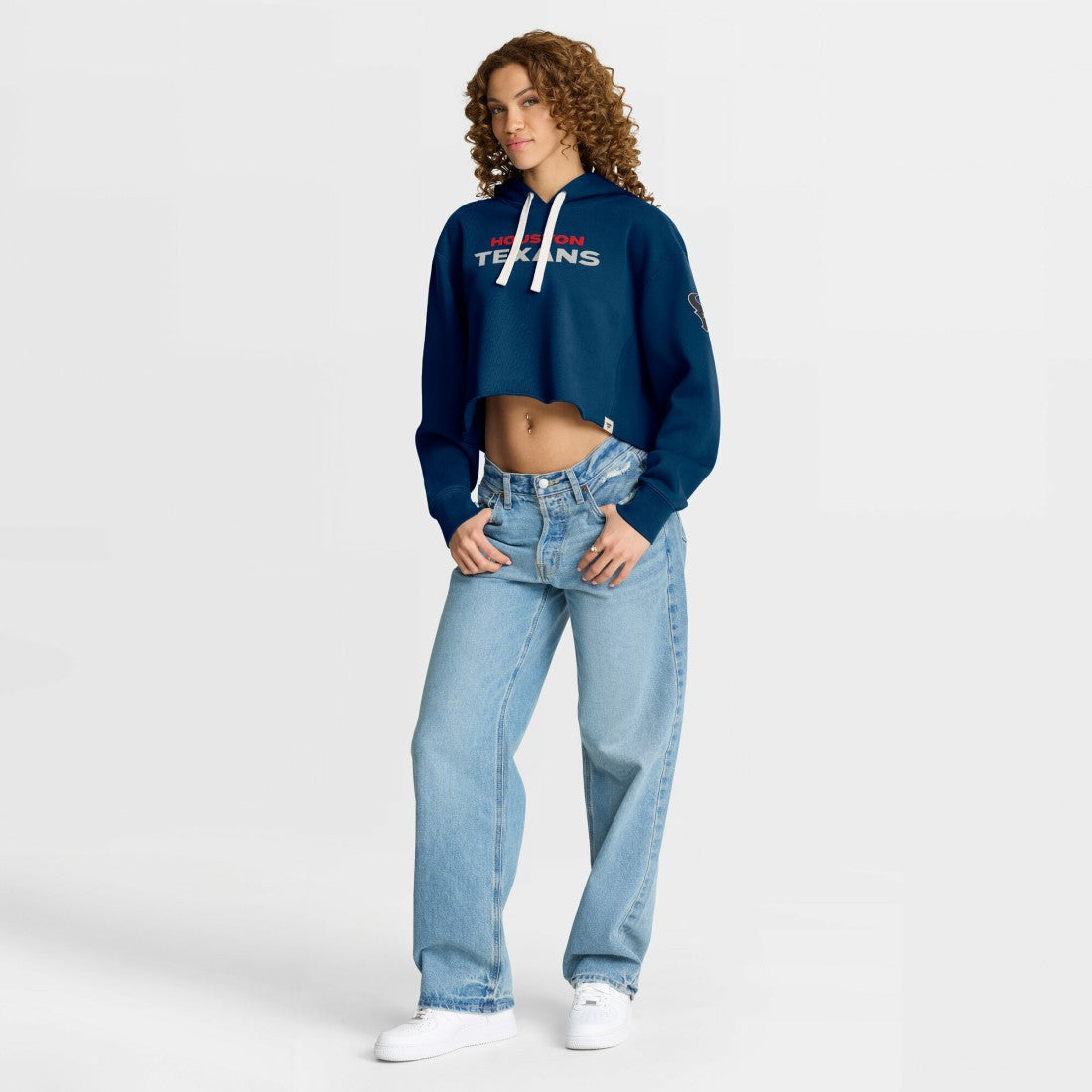 Houston Texans Fanatics Women's Oversized Hometown Heritage Cropped Hoodie