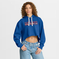 New England Patriots Fanatics Women's Oversized Hometown Heritage Cropped Hoodie