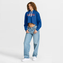 New England Patriots Fanatics Women's Oversized Hometown Heritage Cropped Hoodie