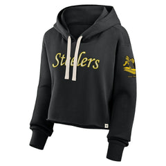 Pittsburgh Steelers Fanatics Women's Oversized Hometown Heritage Cropped Hoodie