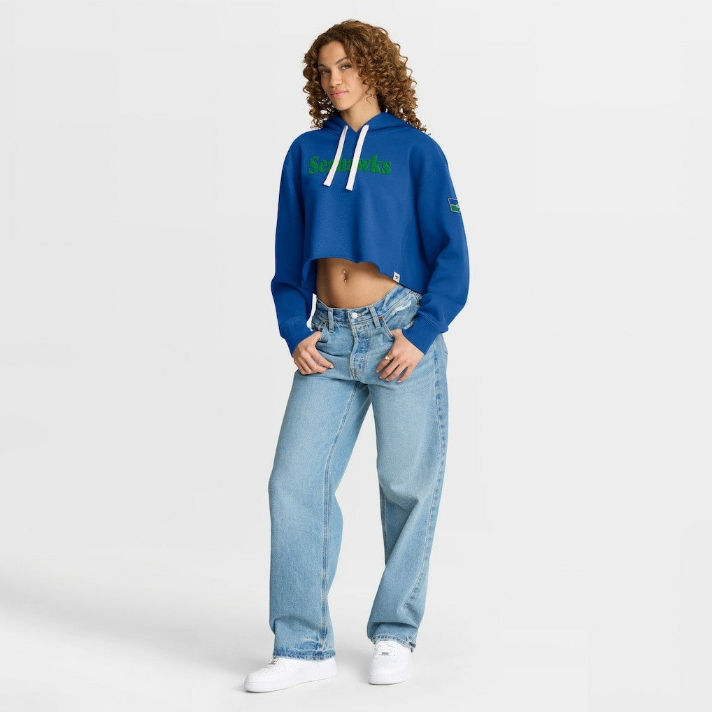 Seattle Seahawks Fanatics Women's Oversized Hometown Heritage Cropped Hoodie