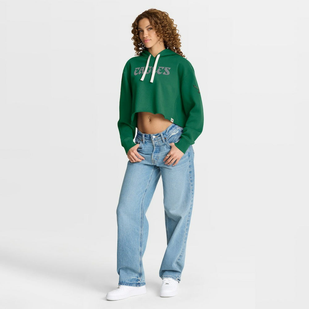 Philadelphia Eagles Fanatics Women's Oversized Hometown Heritage Cropped Hoodie