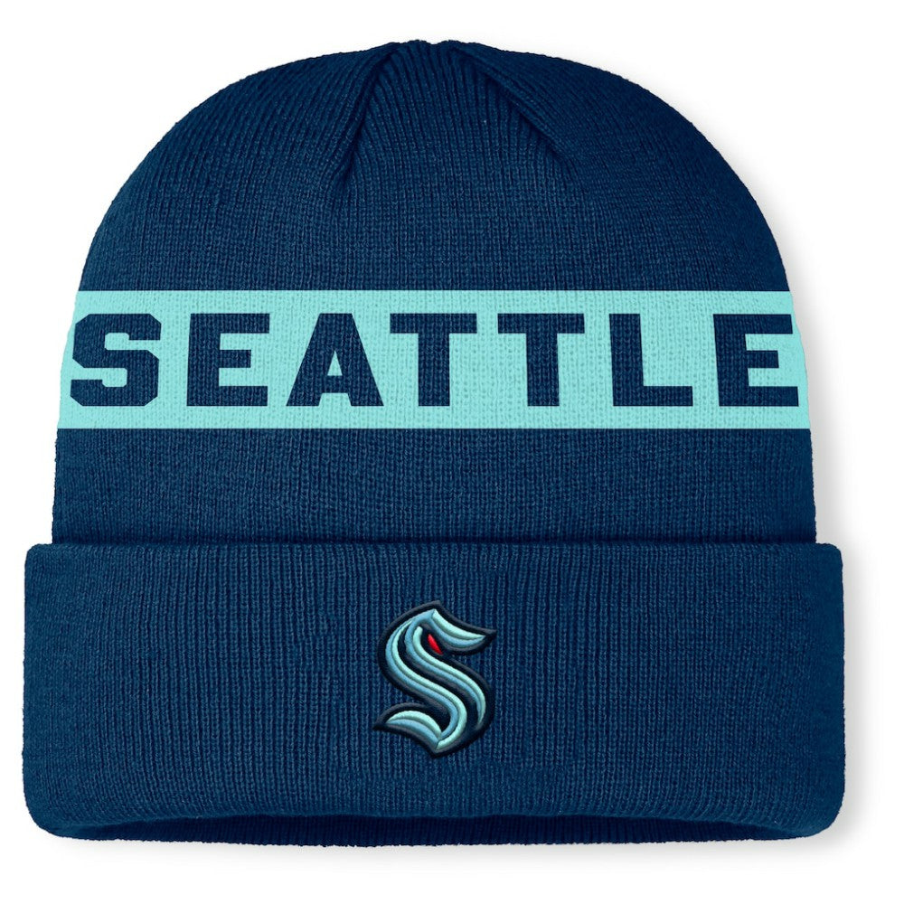 Seattle Kraken Fanatics Authentic Pro Rink Cuffed Knit Hat Outlet
