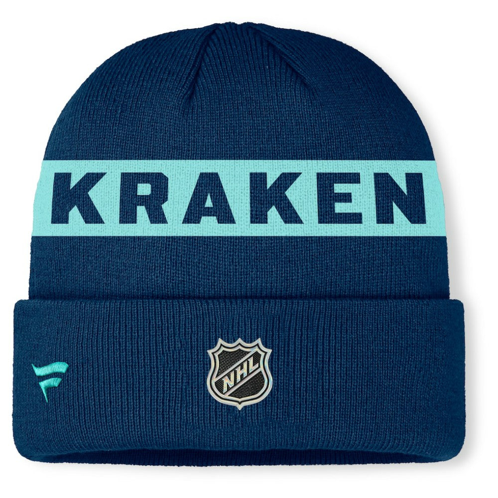 Seattle Kraken Fanatics Authentic Pro Rink Cuffed Knit Hat Outlet