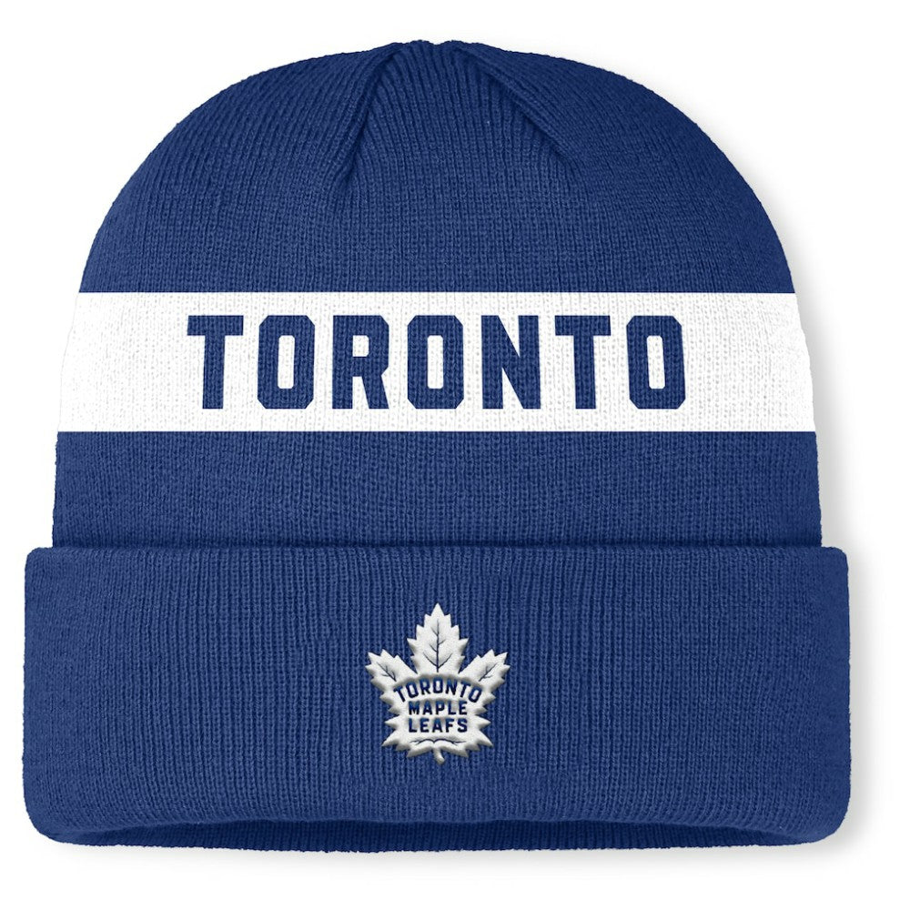 Toronto Maple Leafs Fanatics Authentic Pro Rink Cuffed Knit Hat For Sale