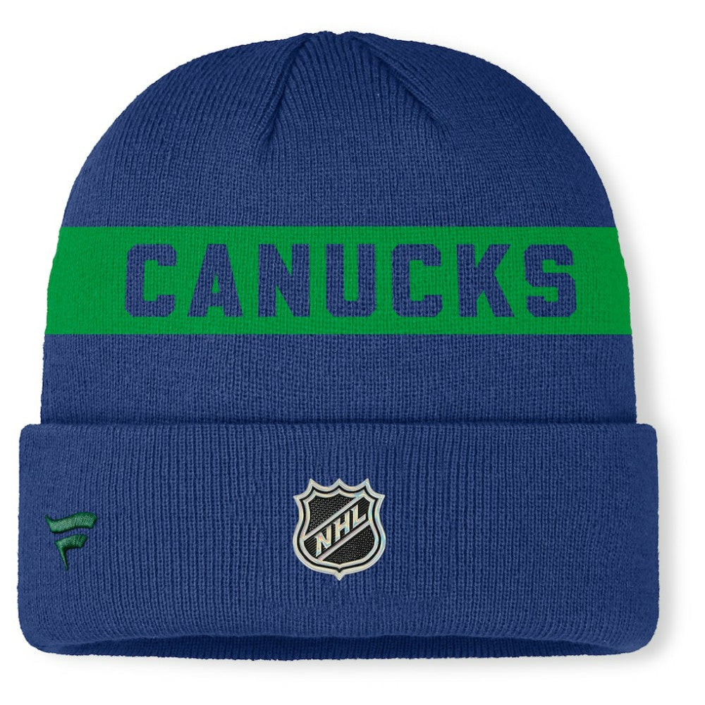 Vancouver Canucks Fanatics Authentic Pro Rink Cuffed Knit Hat Outlet