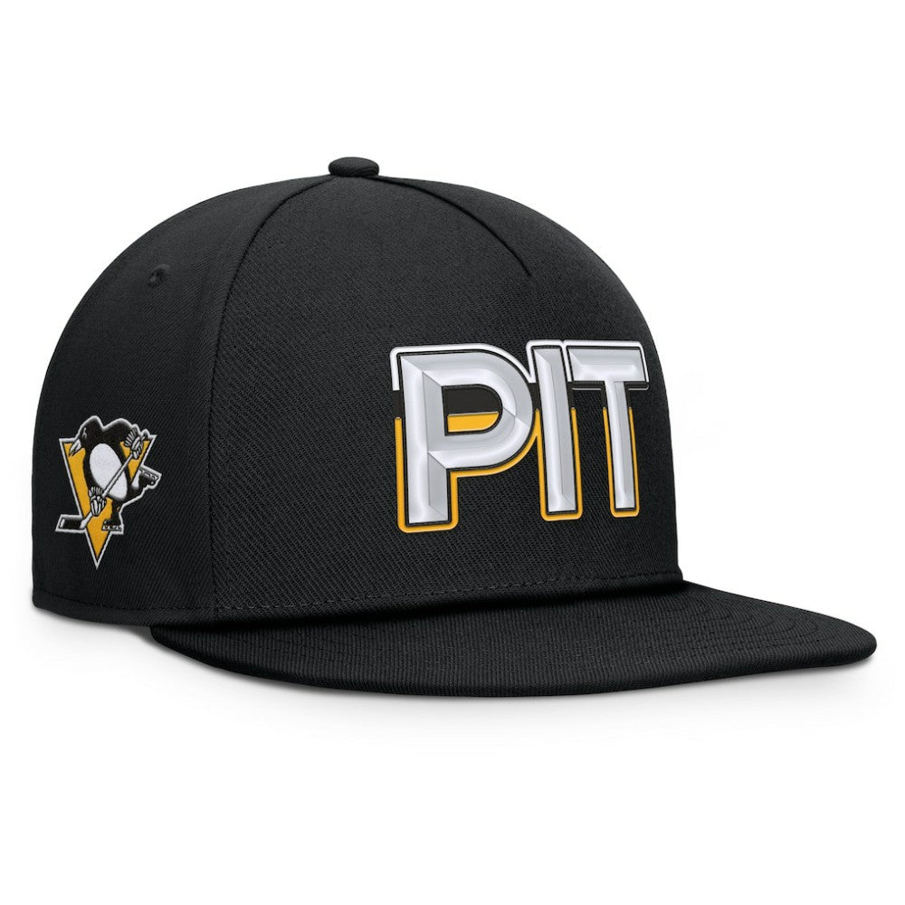 Pittsburgh Penguins Fanatics Authentic Pro Rink Team Code Snapback Hat Sale