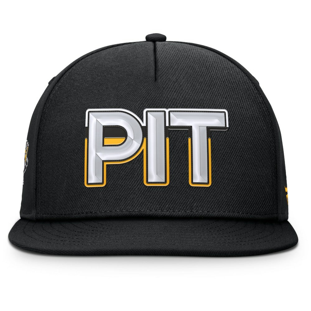 Pittsburgh Penguins Fanatics Authentic Pro Rink Team Code Snapback Hat Sale