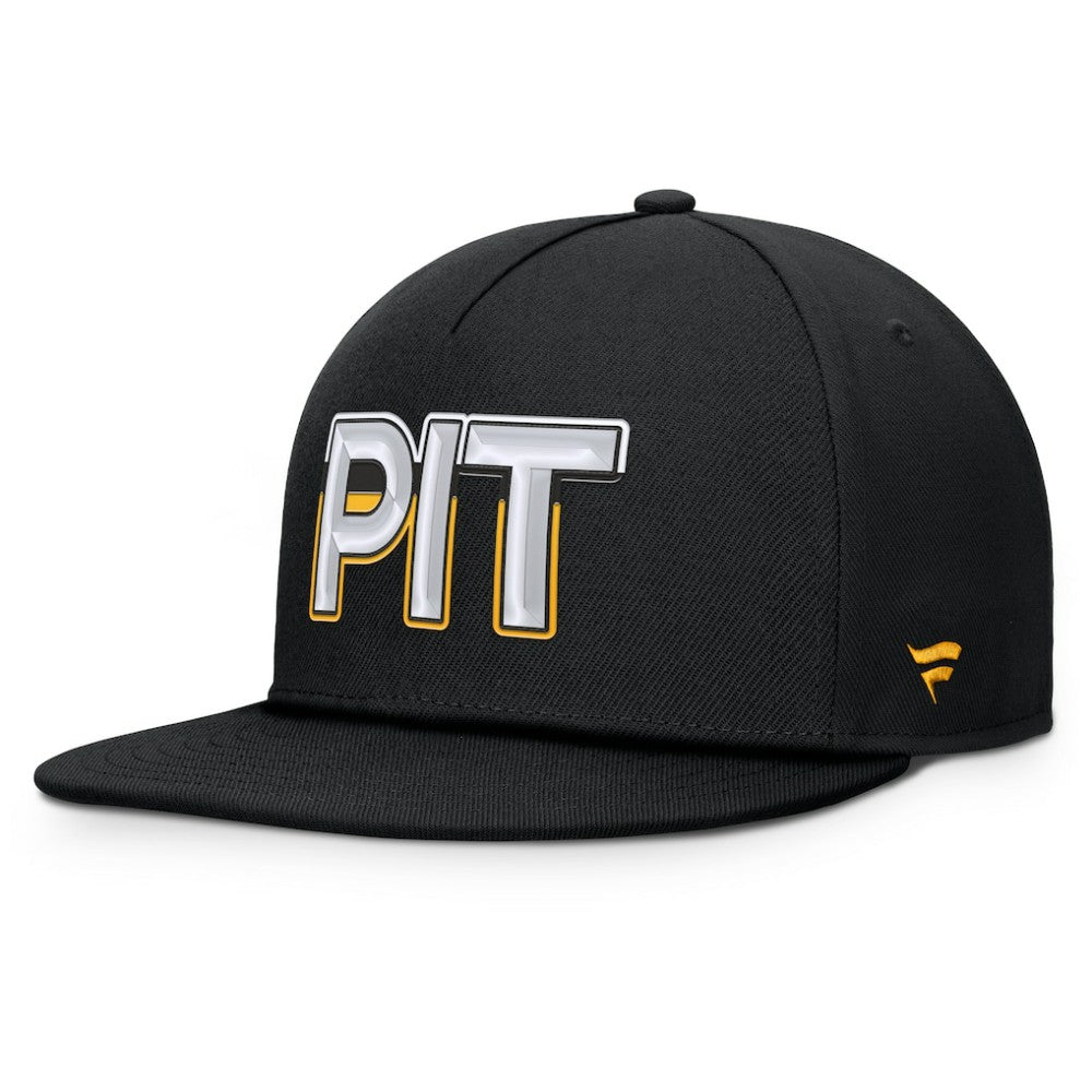 Pittsburgh Penguins Fanatics Authentic Pro Rink Team Code Snapback Hat Sale