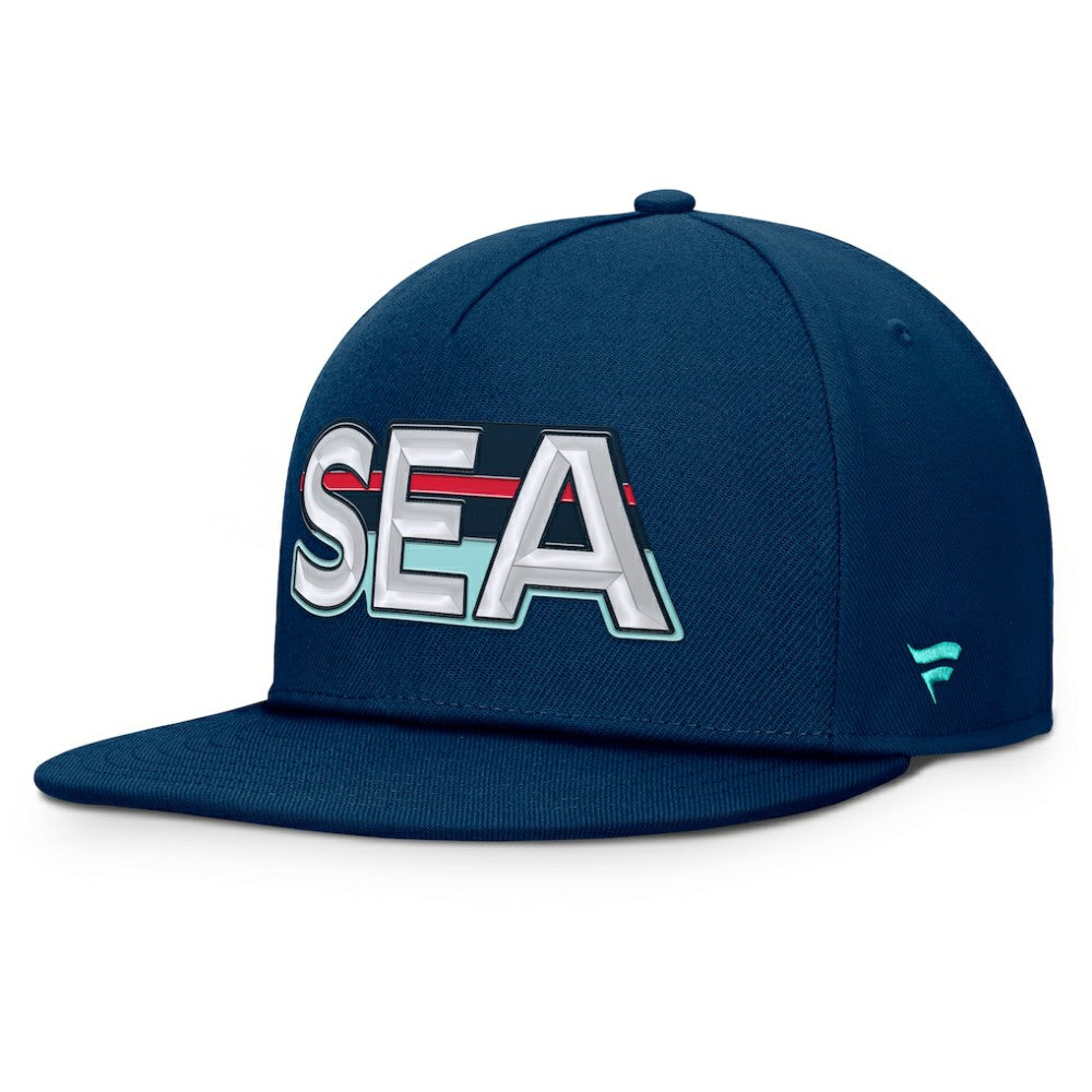 Seattle Kraken Fanatics Authentic Pro Rink Team Code Snapback Hat For Sale