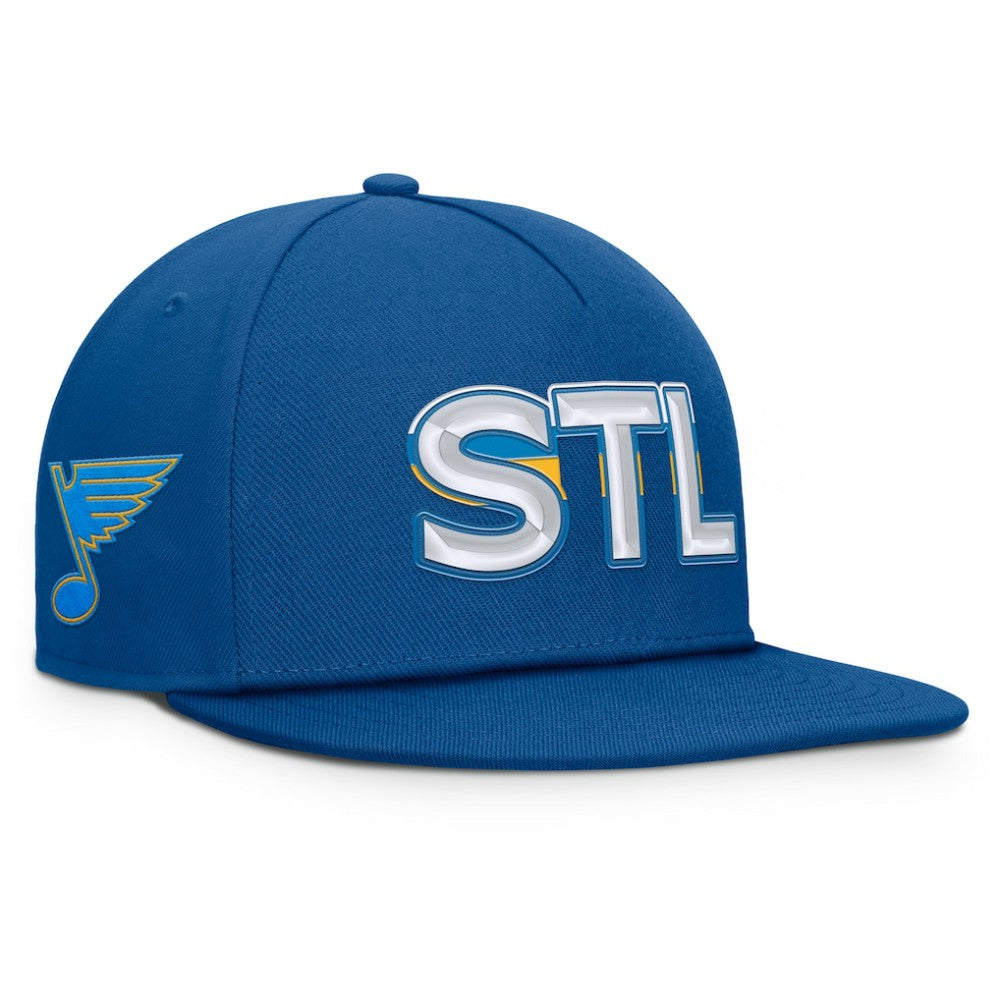 St. Louis Blues Fanatics Authentic Pro Rink Team Code Snapback Hat Online