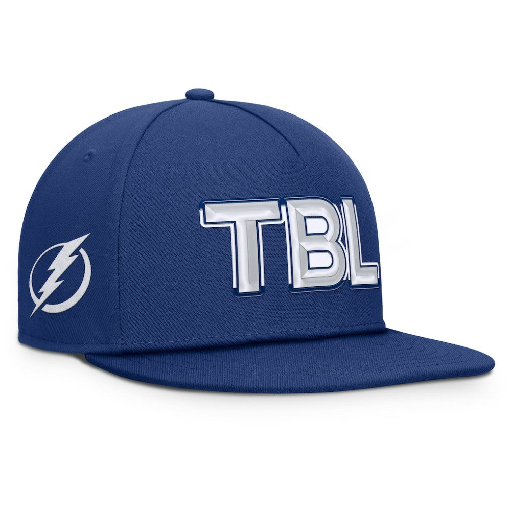 Tampa Bay Lightning Fanatics Authentic Pro Rink Team Code Snapback Hat For Sale