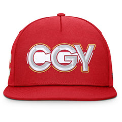Calgary Flames Fanatics Authentic Pro Rink Team Code Snapback Hat Outlet