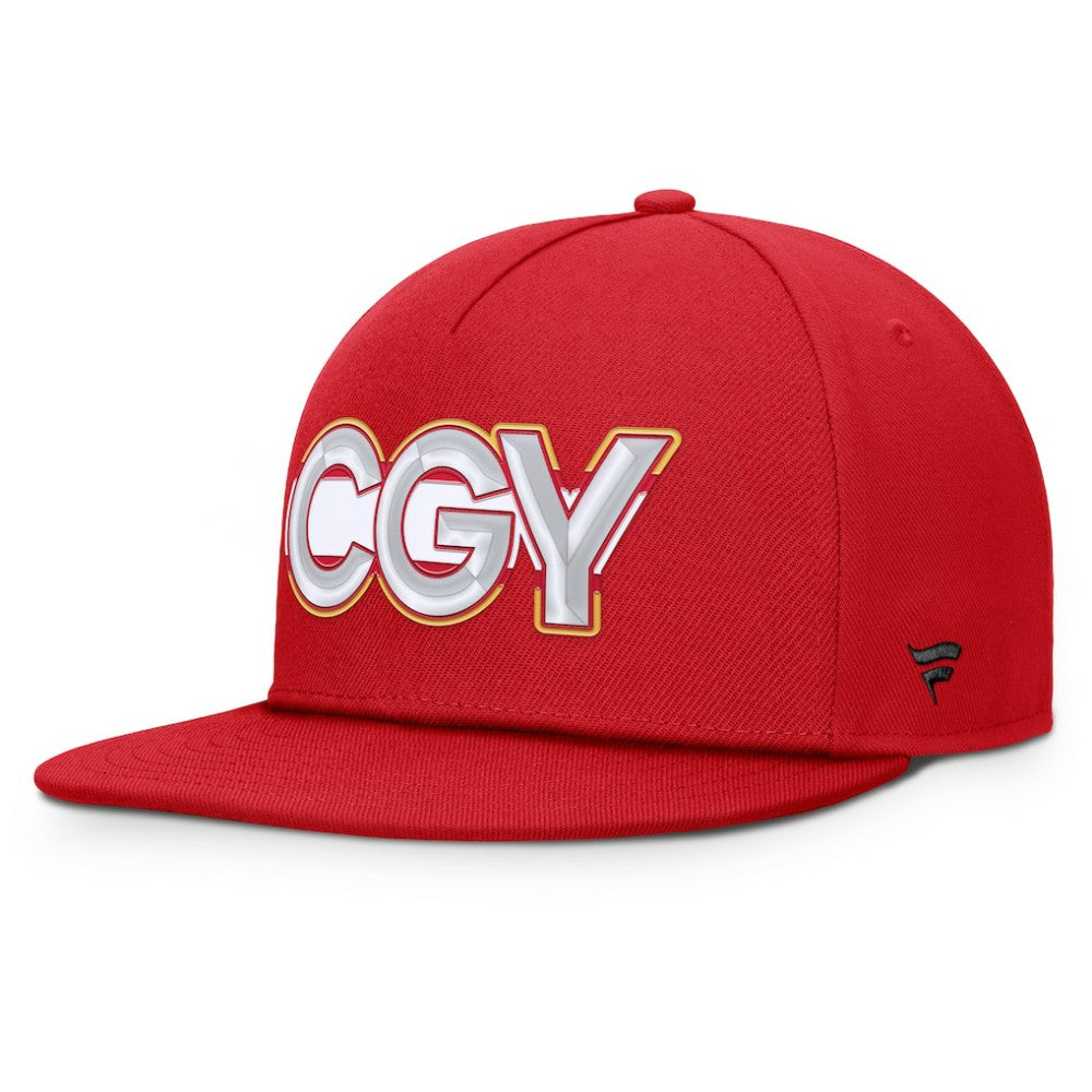 Calgary Flames Fanatics Authentic Pro Rink Team Code Snapback Hat Outlet